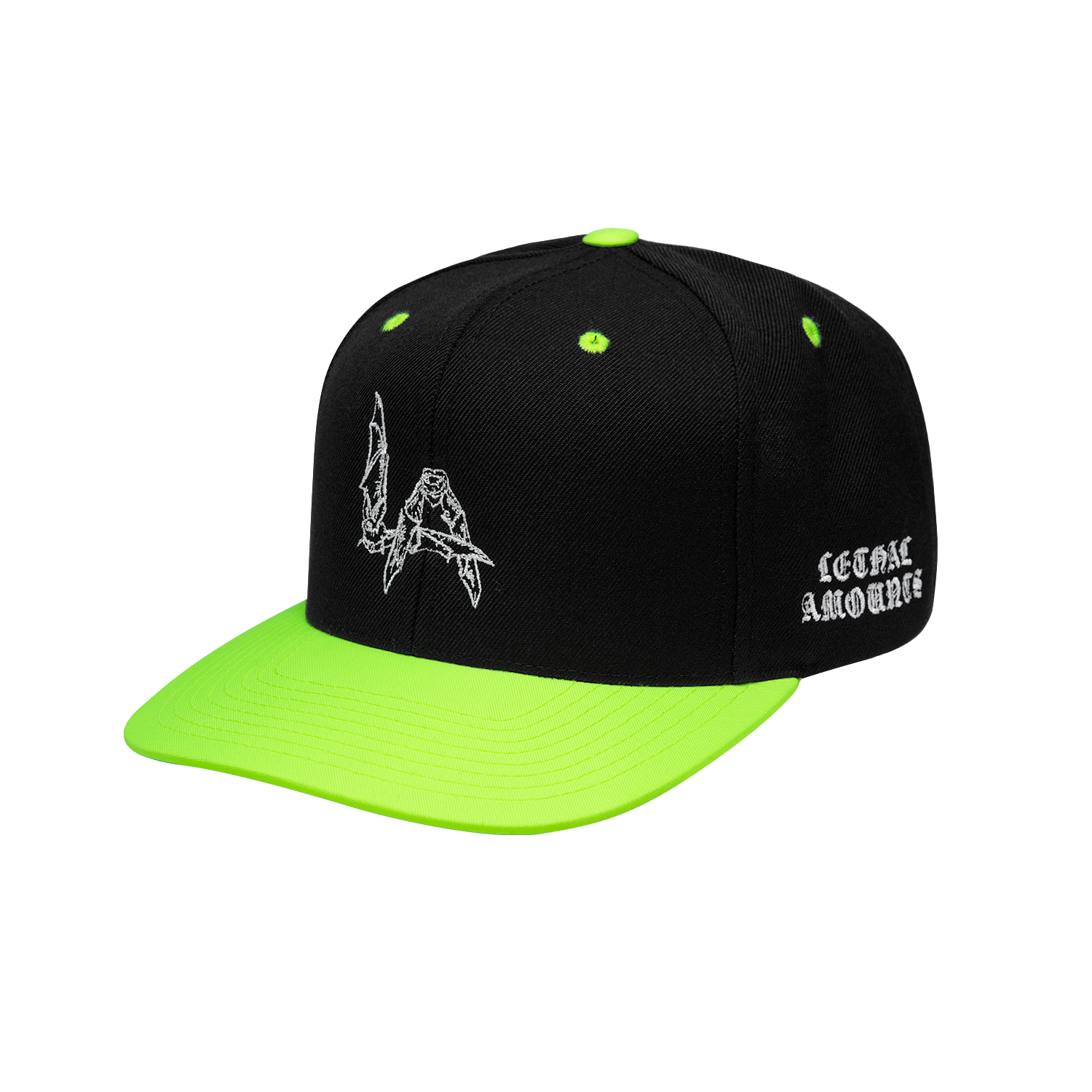 LA Bat Snapback - White Embroidery