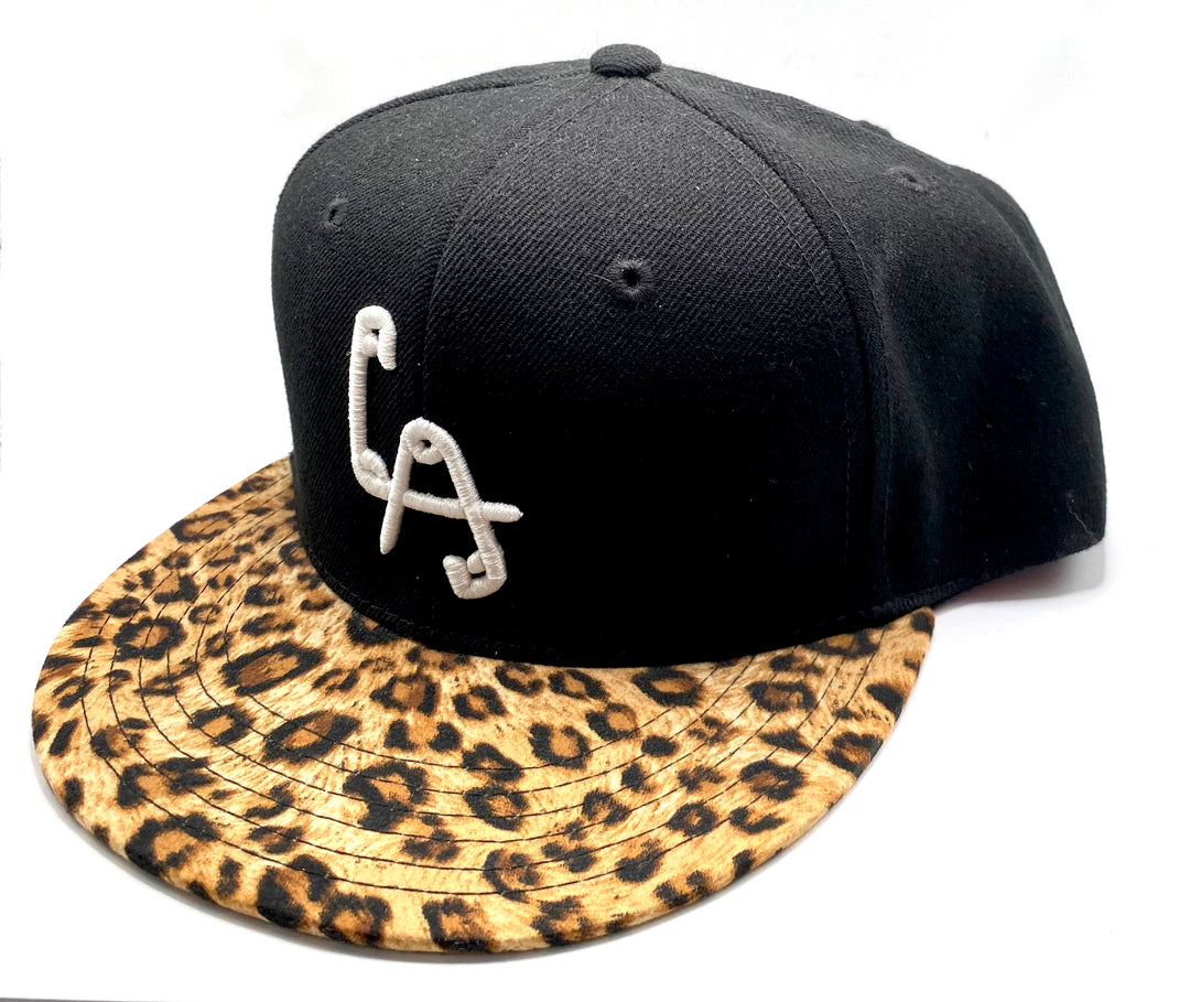 Classic LA Logo Snapback Blk Canvas Brown Leopard
