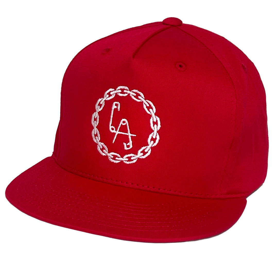 Chain LA Logo Snapback - Red Canvas