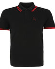 Oi! Boi - Embroidered LA Safety Pins polo shirt - BLACK/RED