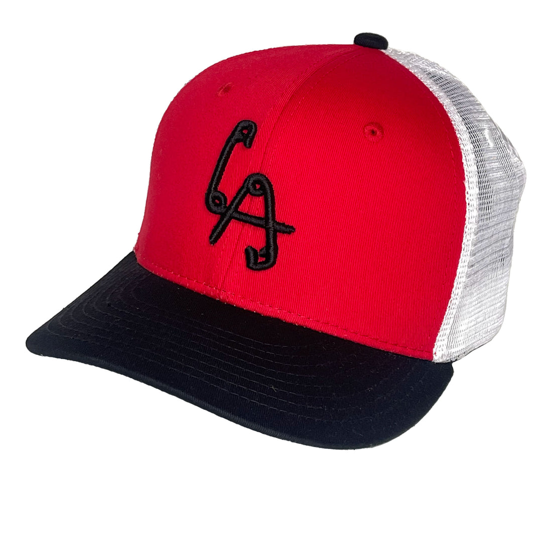Classic LA Logo Snapback -Black /Red canvas / White Mesh - limited edition