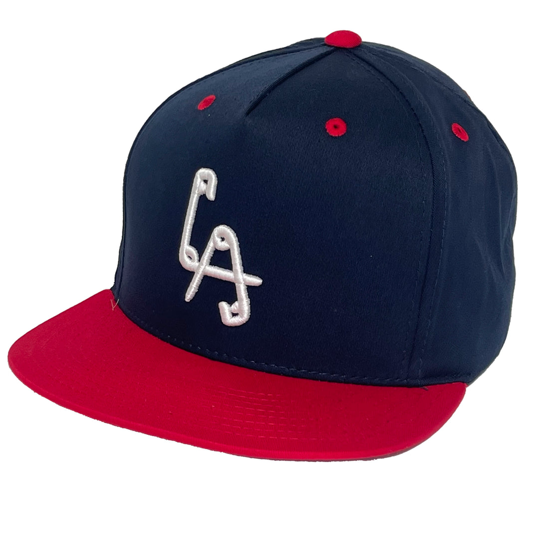 Classic LA Logo Snapback -  Navy Blue/red flatbill